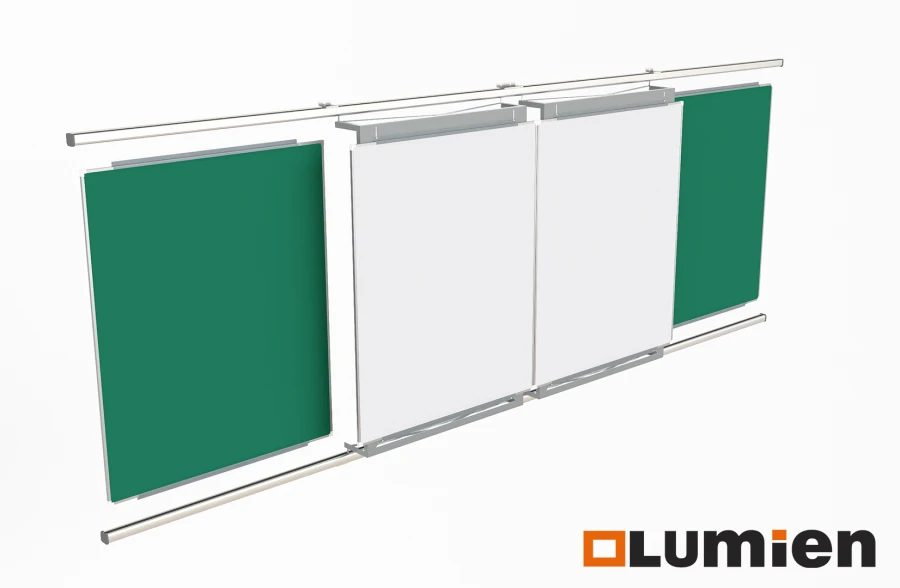 LUMIEN Rail System with Movable Boards for Classroom Use