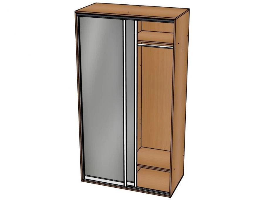 2-Door Wardrobe with Mirror for Documents and Clothes / NUM06