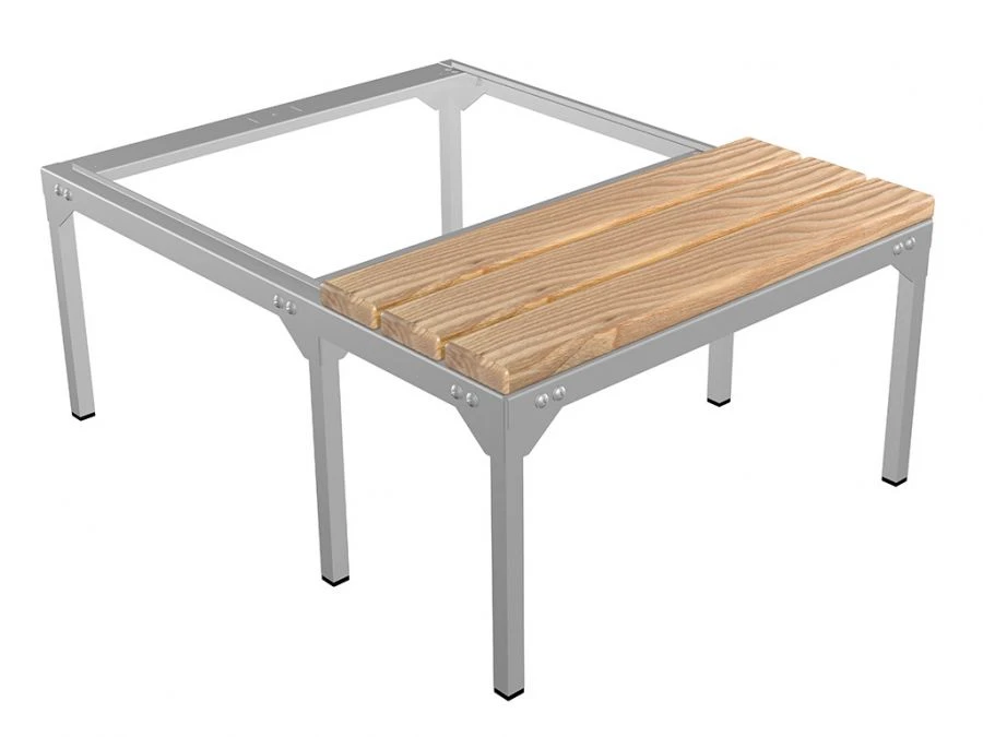 LS-21-60 Pine Bench and Stand for Locker Rooms