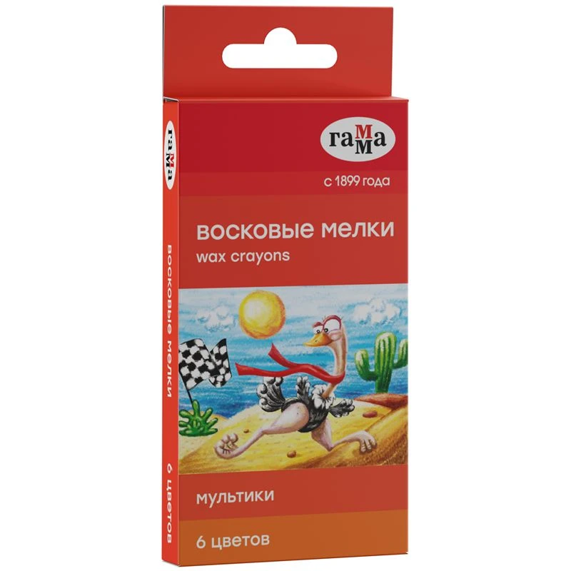 Multicolor Wax Crayons "Cartoons" - 6 Colors