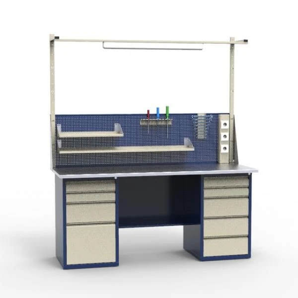 Two-Column Workbench with Galvanized Top, Model SV-2T.04.05.19.SO