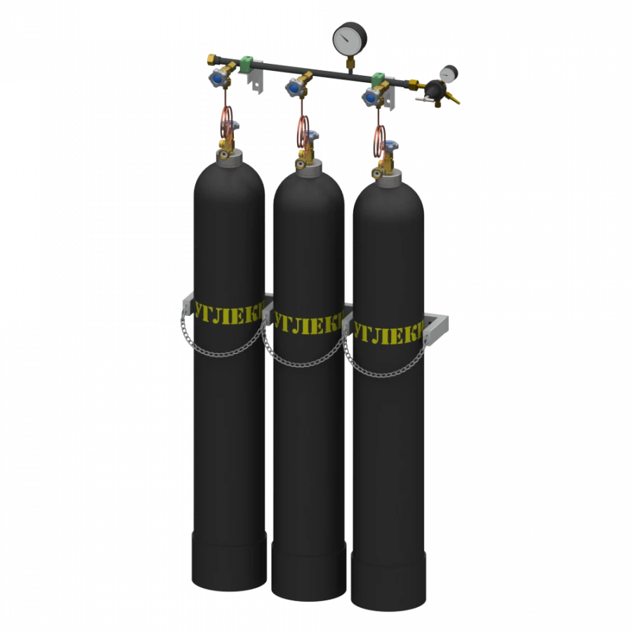 Carbon Dioxide Discharge Ramp for Three Cylinders PPU-3-L