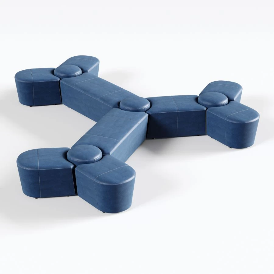 Modular Soft Office Puff Sections "MOLECULE