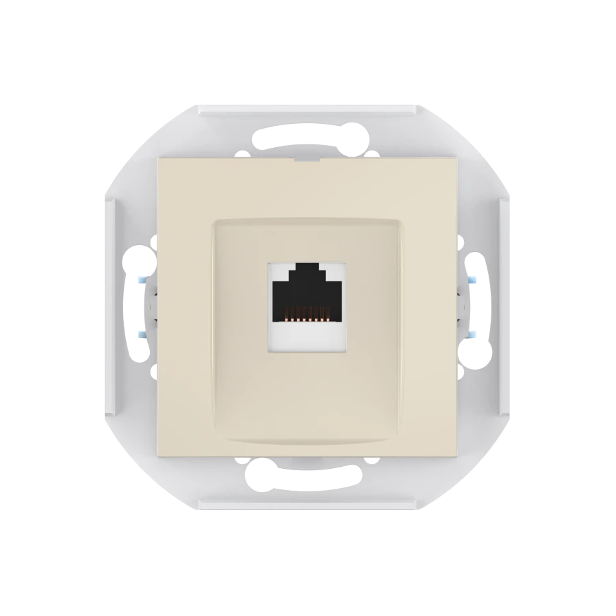 CADUCEUS ALING PRESTIGE Hidden Installation Computer Socket with Keystone RJ45 Module Cat.6A UTP Beige, Art. 6016.9