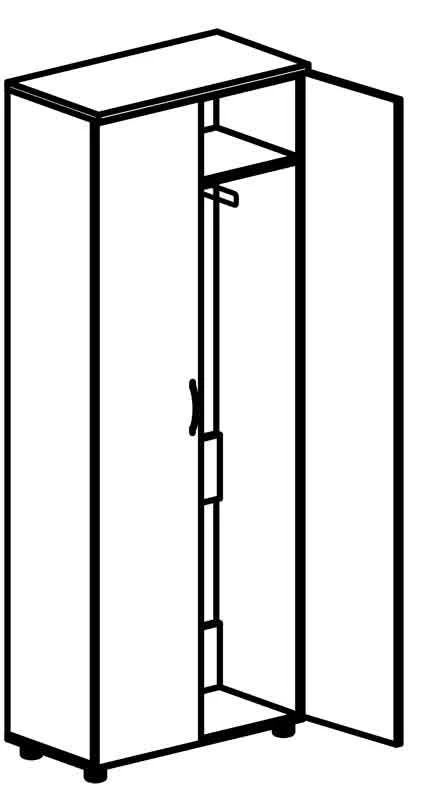 Stylish Clothing Cabinet with Pull-Out Rod Model 4107