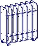 12-Place Towel Rack on Wheels for Kindergartens