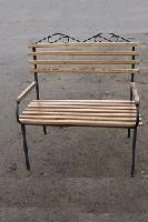 Outdoor Bench Metal, Pine 120x30x45 CM