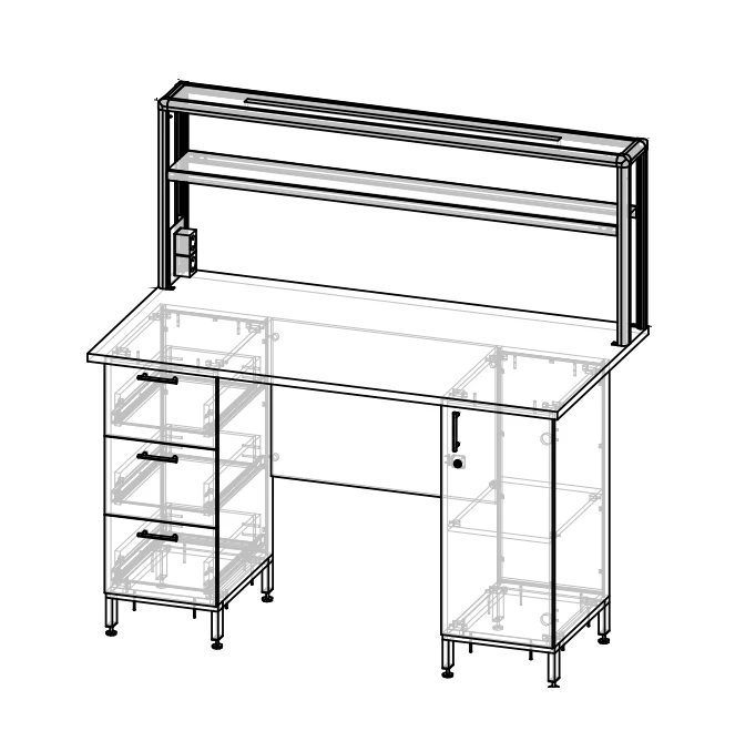 Laboratory Work Table with Built-in Cabinet RM 03/02