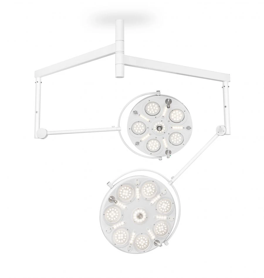 Medical Ceiling-Mounted Dual Dome LED Surgical Light A-6M