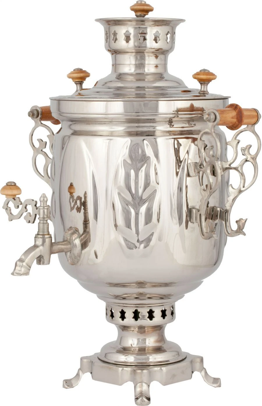 Traditional Charcoal Samovar 5 Liters Nickel Coated