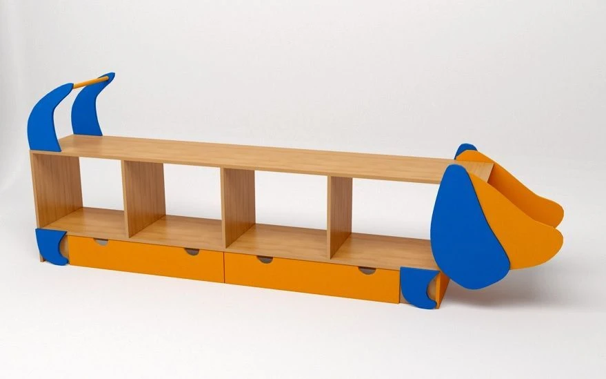 Fun Dachshund-Shaped Bookshelf for Kids - Model 40054