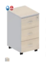 Easy St Mobile Cabinet with 3 Drawers, Oak Shamon, Light Grey, Model 1119072