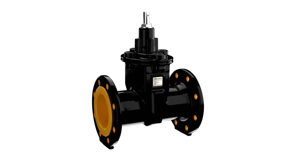 Rubberised wedge gate valve for gas supply 31vch26p, with flanged connection, long, nominal pressure PN 1,6 MPa