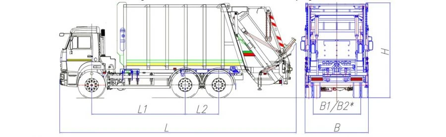 شاحنة قمامة خاصة طراز MK-4548-07