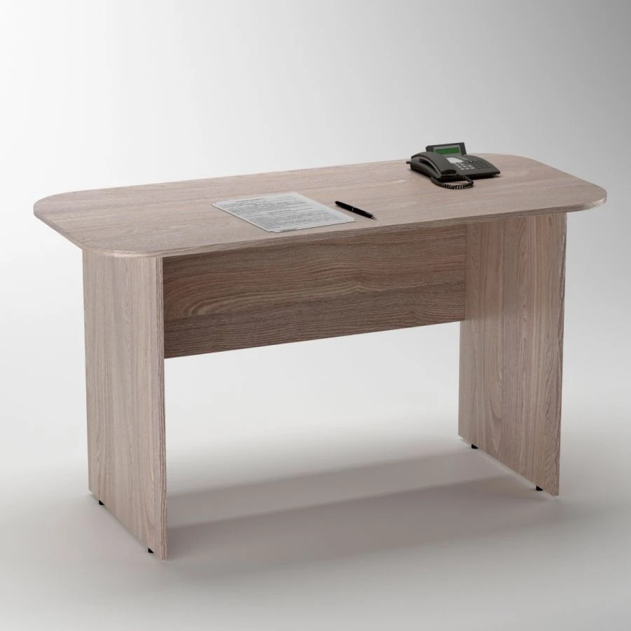 Office Desk with Rounded Corners - Model ID