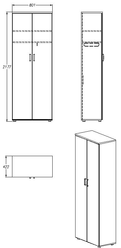 Clothing Storage Cabinet Series 421.80.218