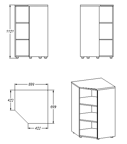 Storage Cabinet for Documents and Office Supplies - Series 431.112