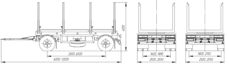 مقطورة نقل الخشب والأنابيب STK 9020-60