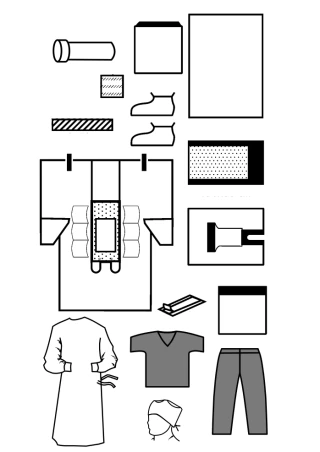 طقم مواد غير منسوجة معقمة للإجراءات الجراحية