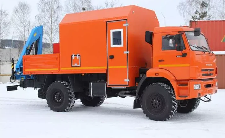 Truck for Repair and Maintenance of Pumping Units with Crane (INMAN IM150N), Model 336997 on KAMAZ 43205 Chassis
