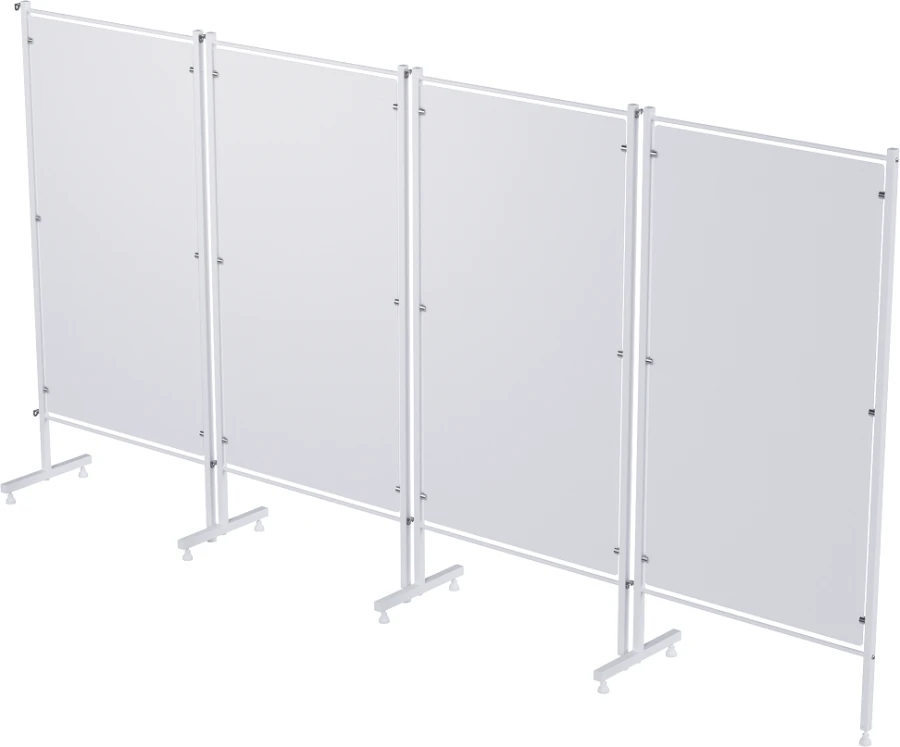 Medical Folding Screen without Wheels, Four-Section, Plastic - MCK-4303P-01