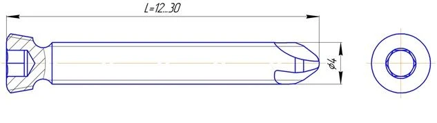 Fixing Screw for Spinal Stabilization (4.0mm Diameter, 12-30mm Length)