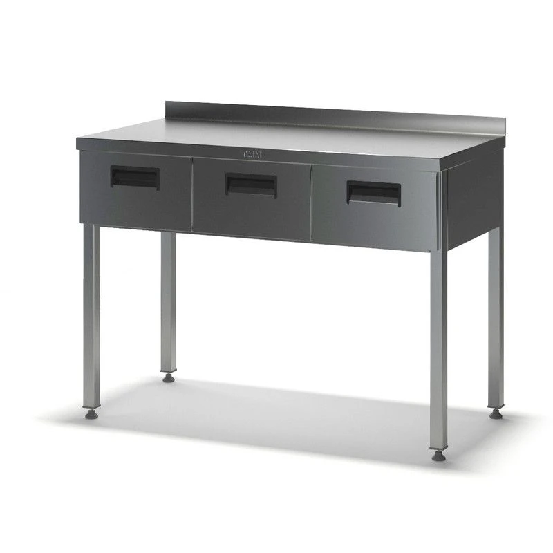 Stainless Steel Table SGD-2 with Drawers and Edge