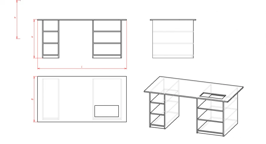 طاولة ماكينة الخياطة (السلسلة 1.603)