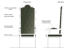 Ergonomic Armchair with Solid Seat and Wooden Frame