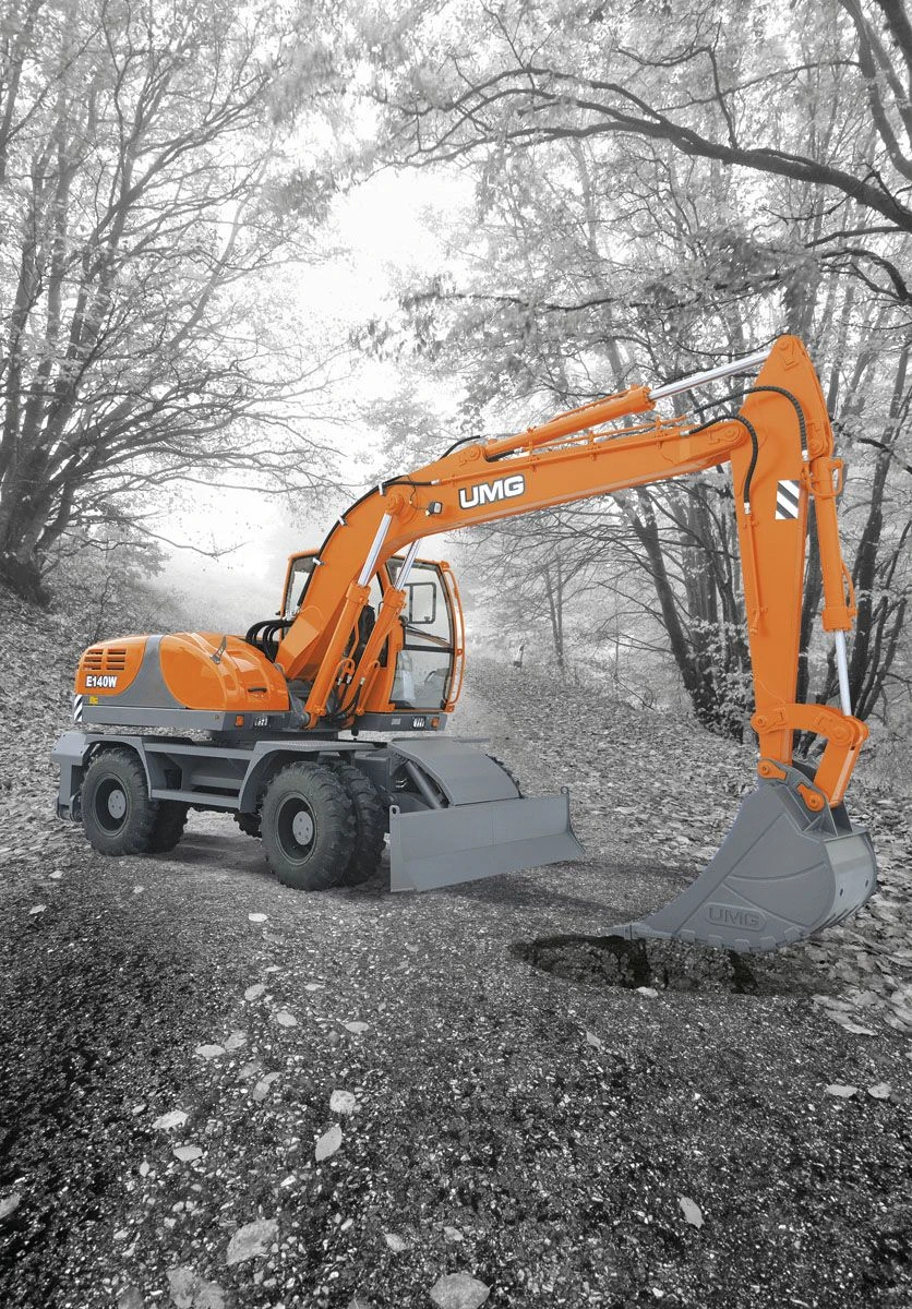 E140W Pneumatic-Wheeled Excavator Single Bucket