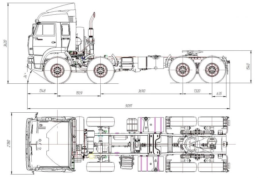 6350K3 Heavy-Duty Tractor for Towing Semi-Trailers