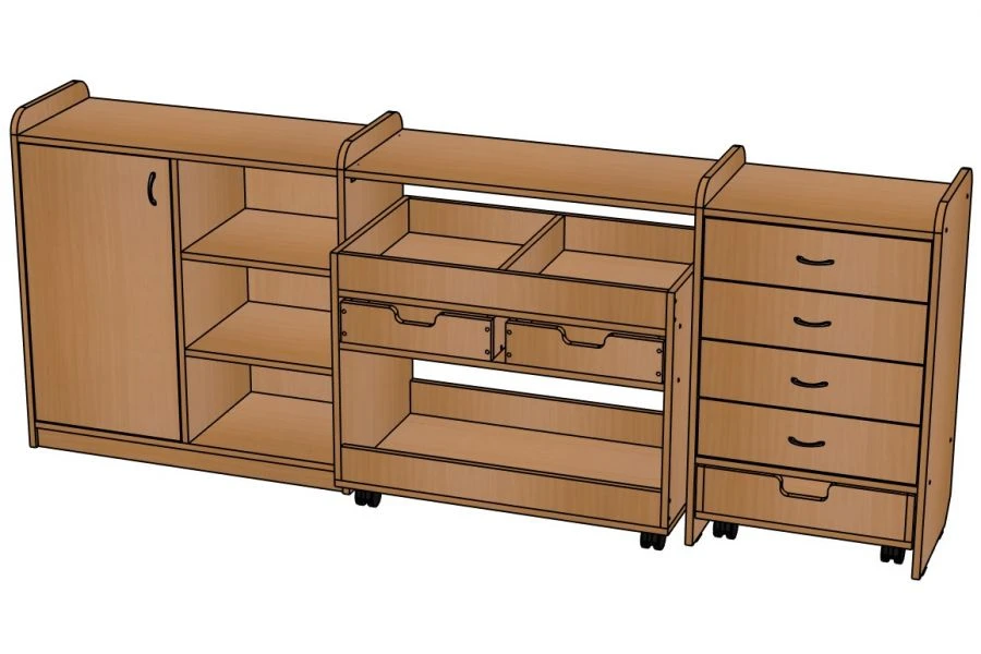 رف ثلاثي للبناء للأطفال - النموذج SJ101