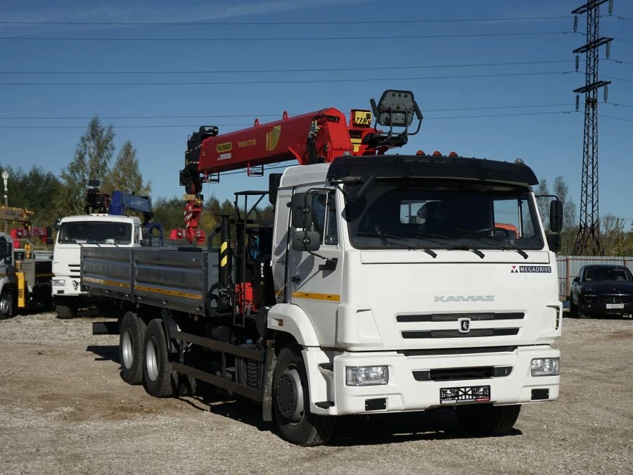 Special purpose vehicle with hydraulic loading crane of KMA type on the basis of KAMAZ 43118 and its modifications 41K00N-UN