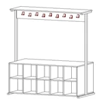 Floor Coat Rack - 1200x600x1600mm Model