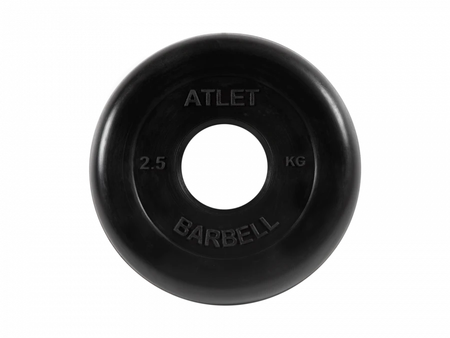 Rubber-Coated Weight Plate "Atlet", 51 mm, 2.5 kg Model MB-AtletB51-2.5