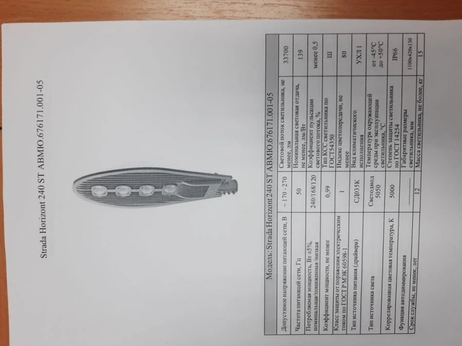 Strada Horizont LED Streetlight AVMYU.676171.001-05