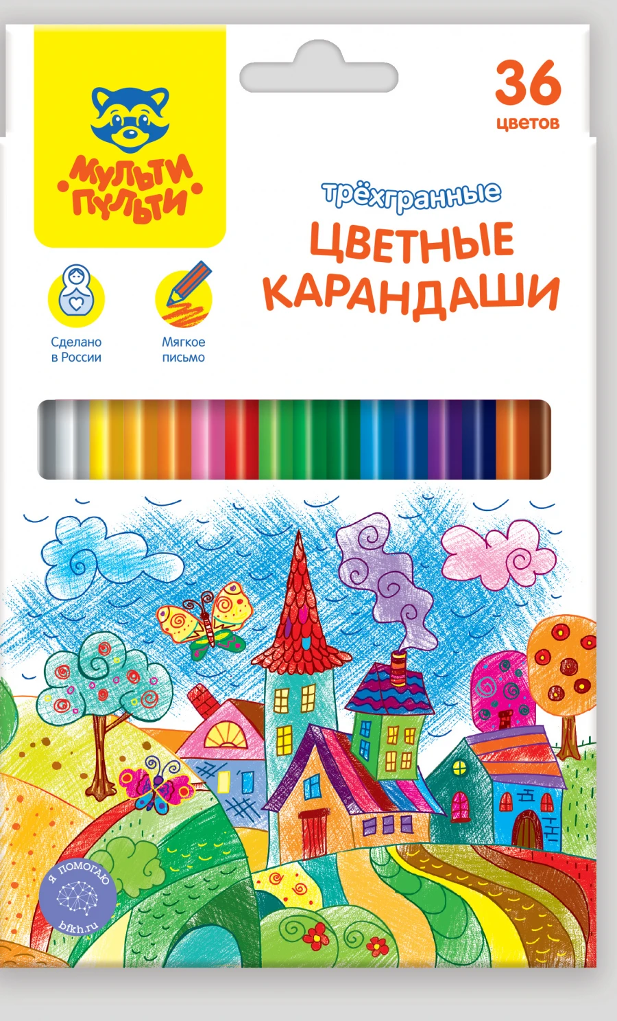 Multi-Pulti Colored Pencils "Incredible Adventures", 36 Colors, Triangular, Pre-sharpened, Cardboard, Euro Hanging
