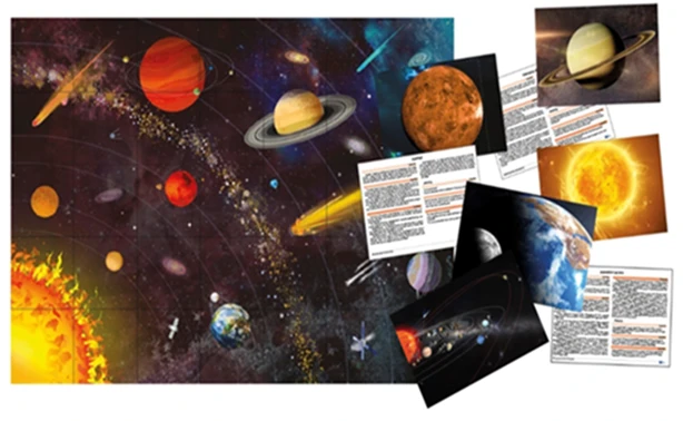 Educational Space Game Mat "Cosmos" (105x75cm) with Cards