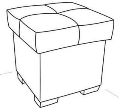 Soft Storage Ottoman for One Person, Removable Seat