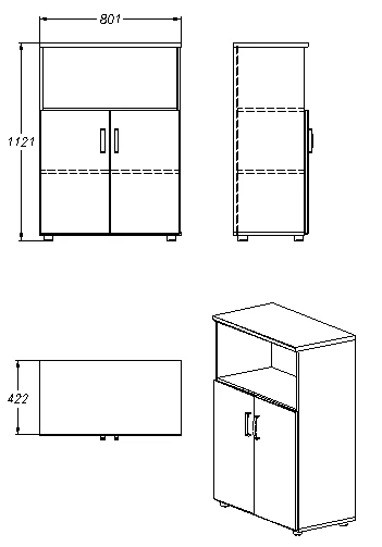 خزانة تخزين للمستندات واللوازم المكتبية، موديل 403.80.112