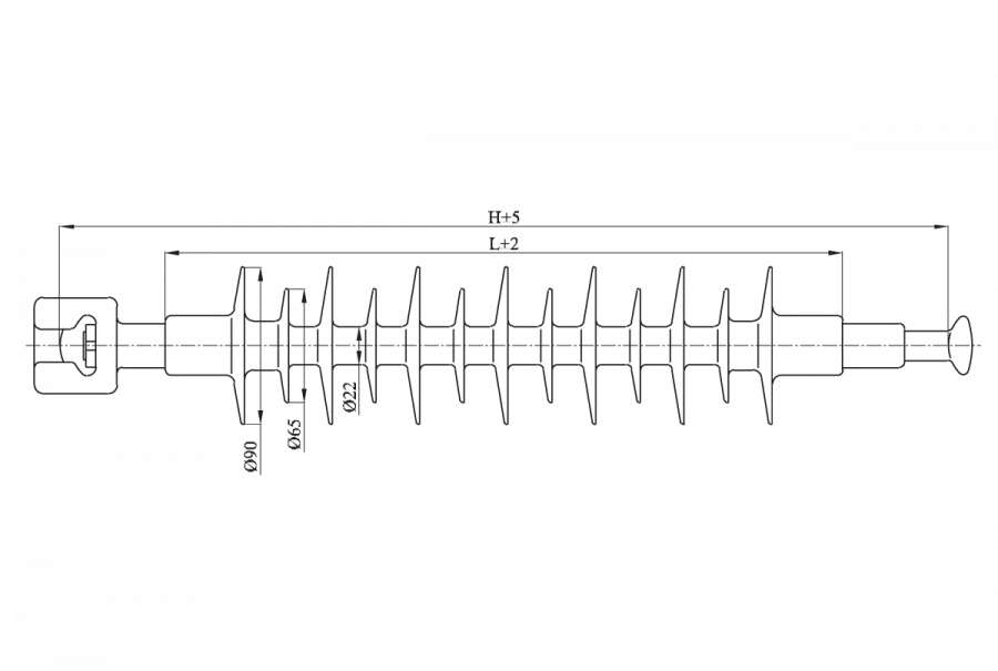 Linear Suspension Insulator with Silicone Composite Shell LK 70/35-I-4 GP