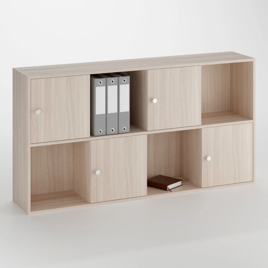 Wall-mounted shelf PN-11 with PVC edging and metal handles