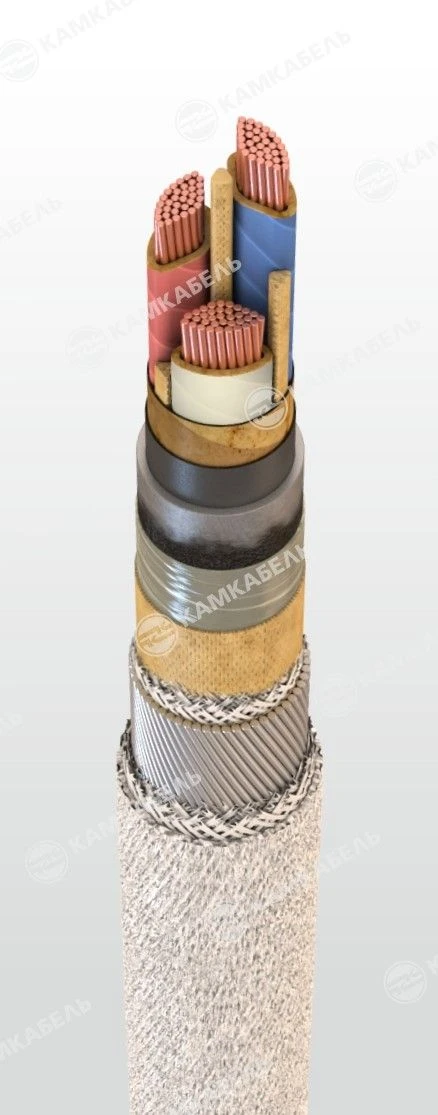 Power Cable with Copper Conductors and Paper Insulation for 6-10 kV, Type C