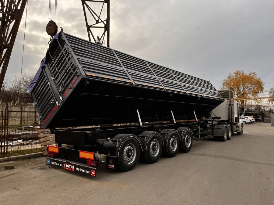 Side Tipping Semi-Trailer Model 853393 for Bulk Cargo Transport