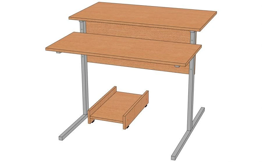 Computer Desk with Metal Frame, Model SKM-1