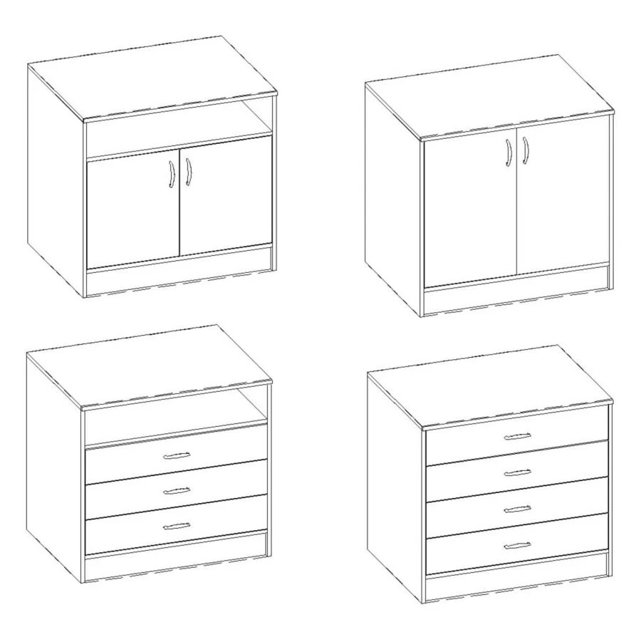 Wooden Office Cabinet with Swing Doors