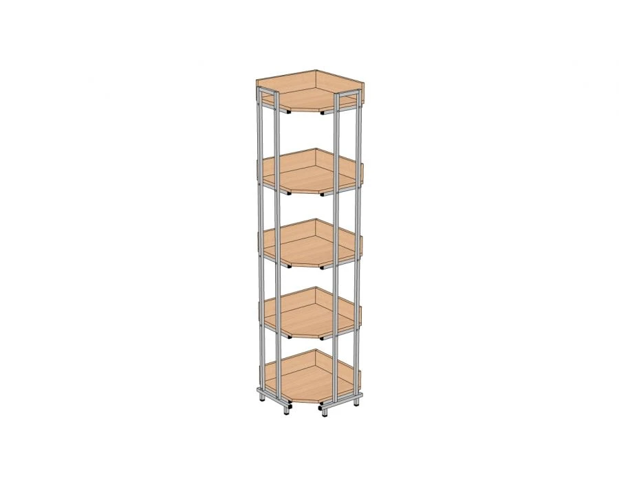 Corner Shelf Unit with 5 Shelves 450x450x1950 mm StU-5