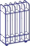 10-Place Towel Rack on Wheels - Interior Series for Kindergartens