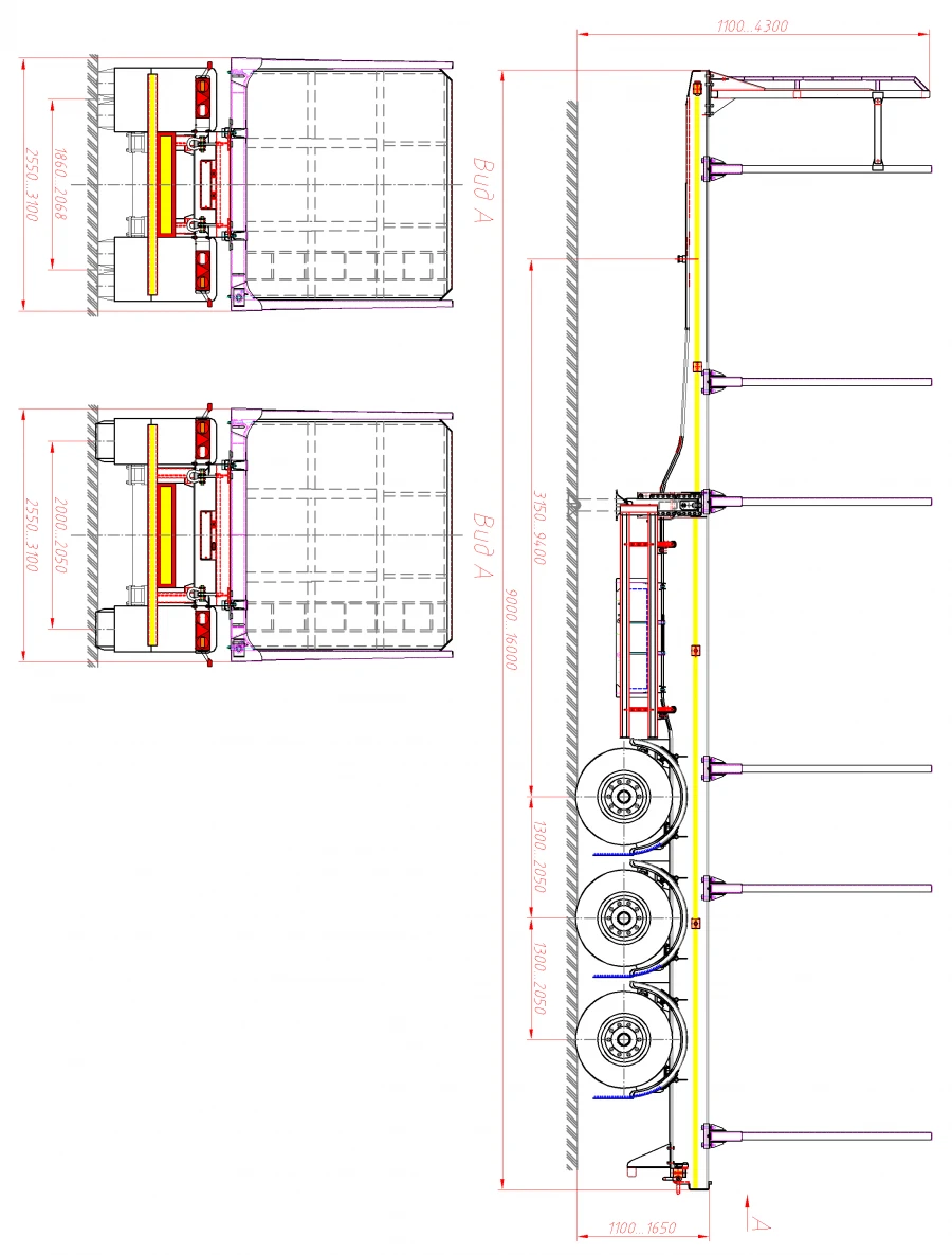 Semi-Trailer 98133B for Transporting Long Goods