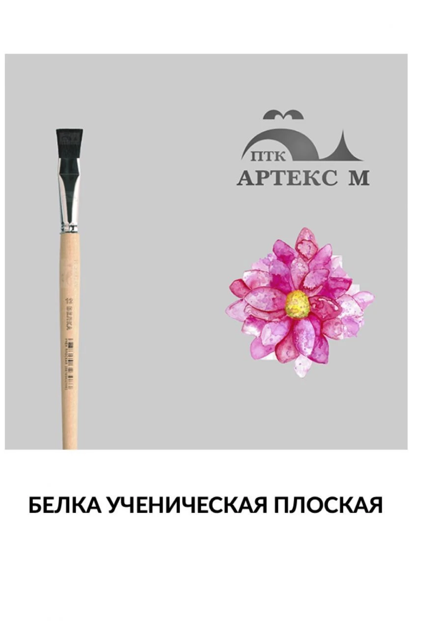 Natural Squirrel Hair Flat Paintbrush for Artistic Work